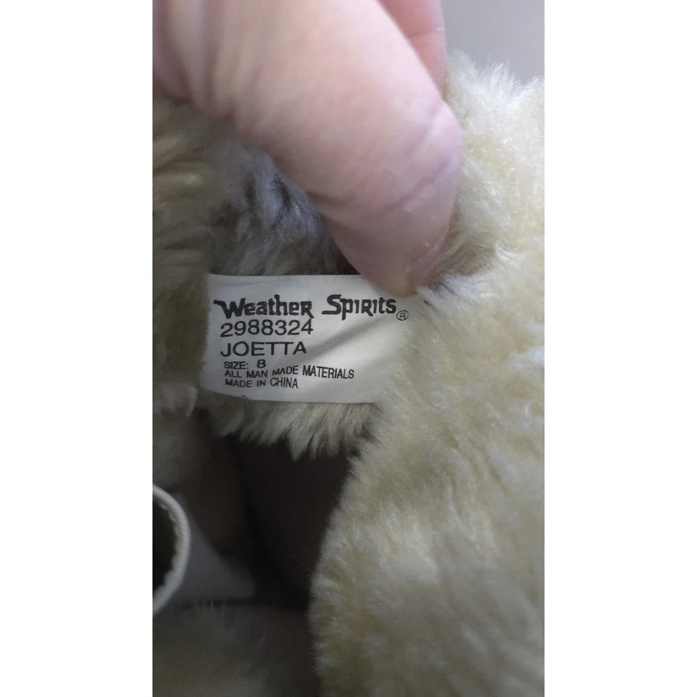 Weather Spirits Joetta Womens Winter Boots Size 8 Taupe Faux Fur Lined Snow